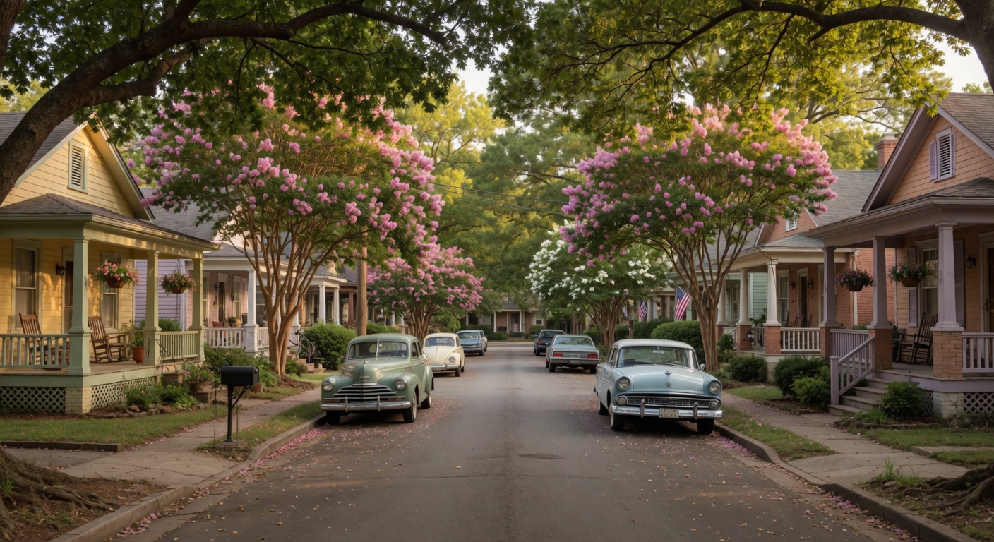 Tree-lined residential street in the Elizabeth neighborhood of Charlotte, NC