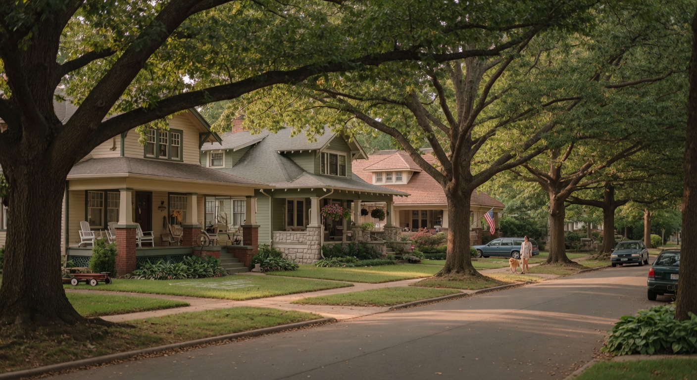 Mid-century homes and the Cotswold Village Shops in Charlotte