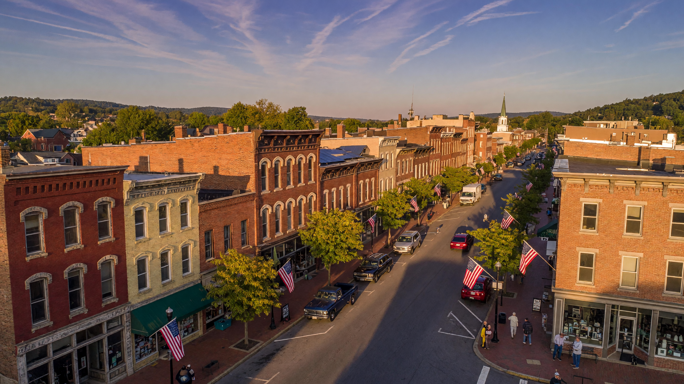 Tree-lined residential neighborhood in Bangor PA