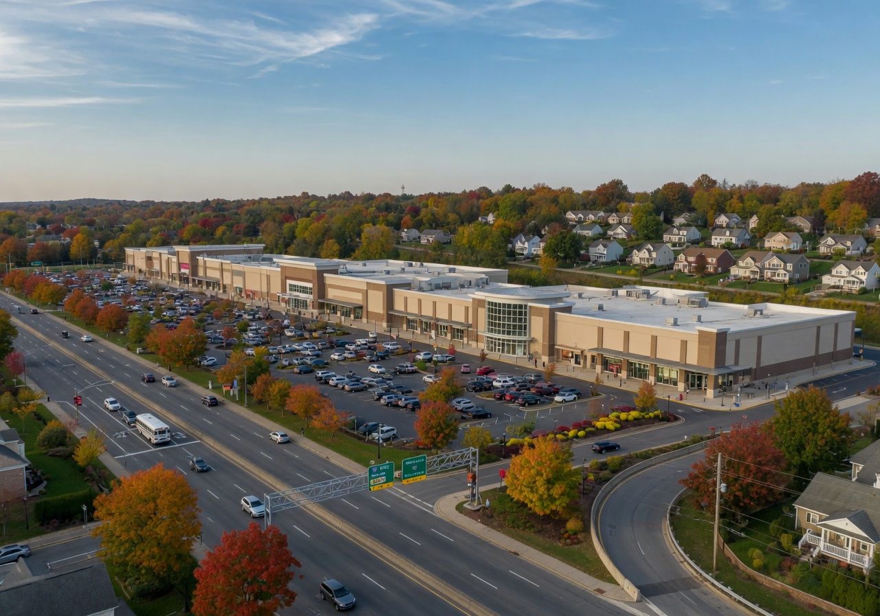 Shopping corridor and residential neighborhood in Whitehall-Coplay Pennsylvania
