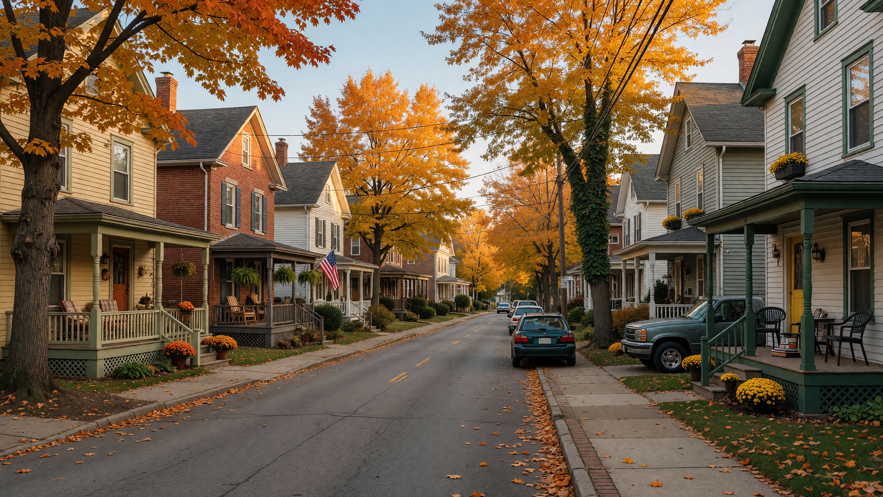 Allentown PA downtown district at sunset