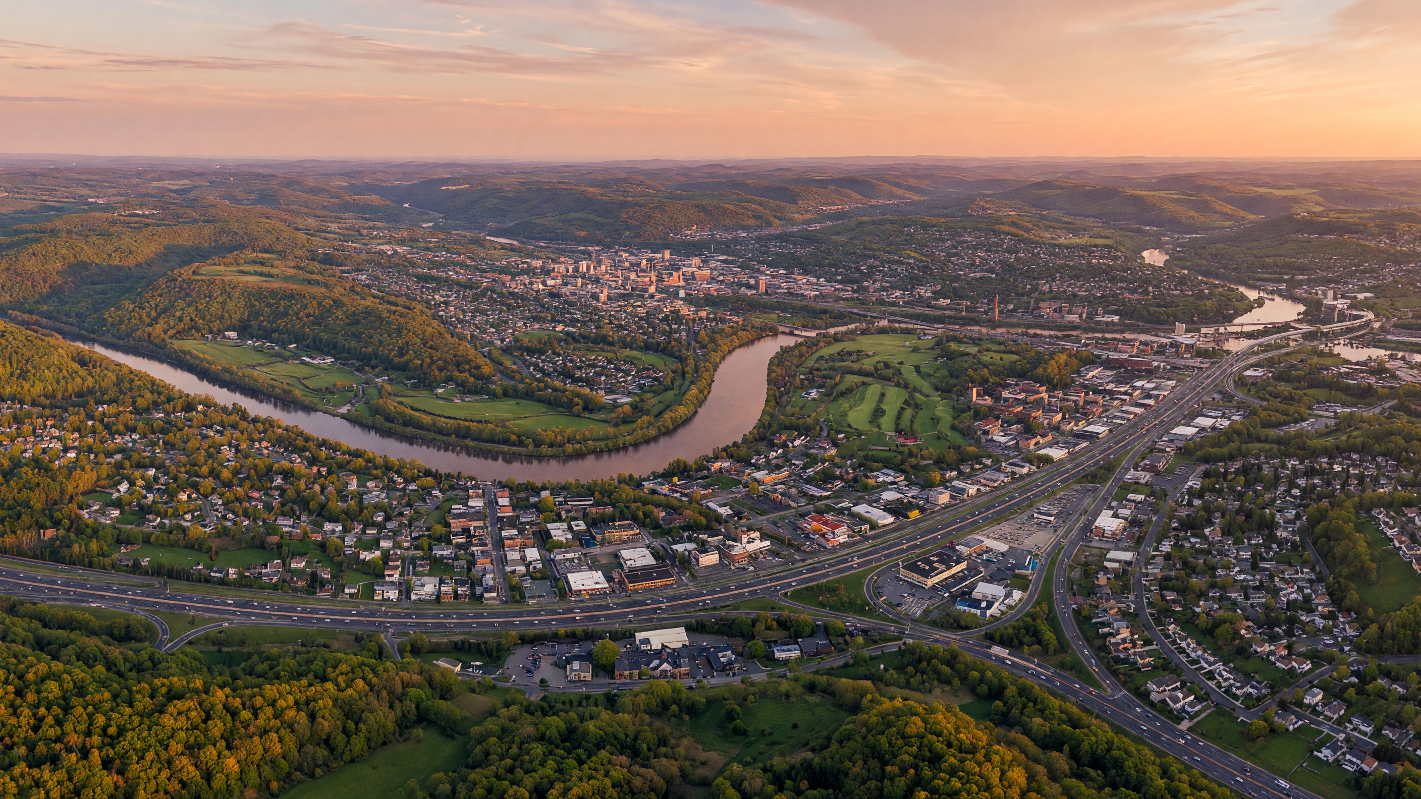 Lehigh Valley Pennsylvania panoramic view — Allentown, Bethlehem, and Easton