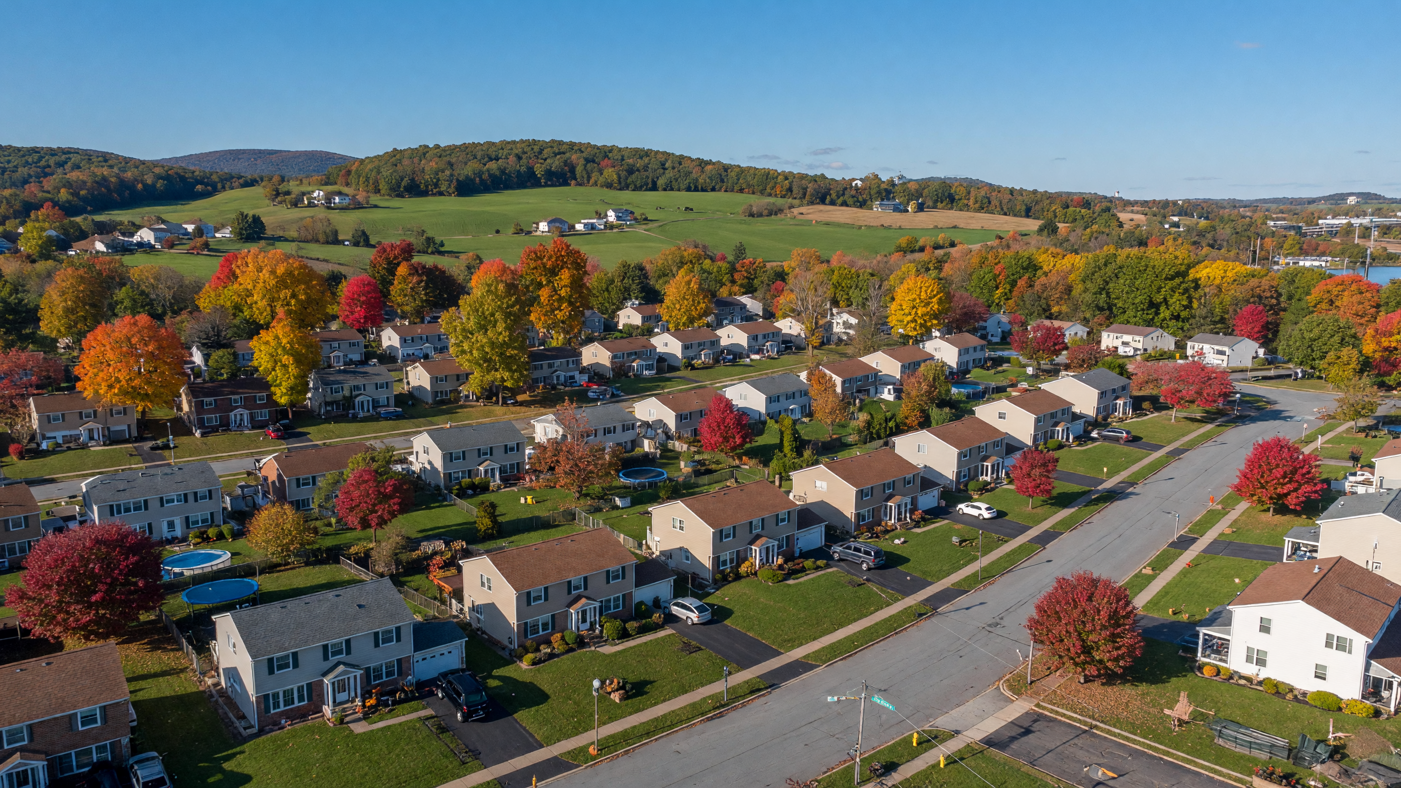 Charming downtown street in a Lehigh Valley town