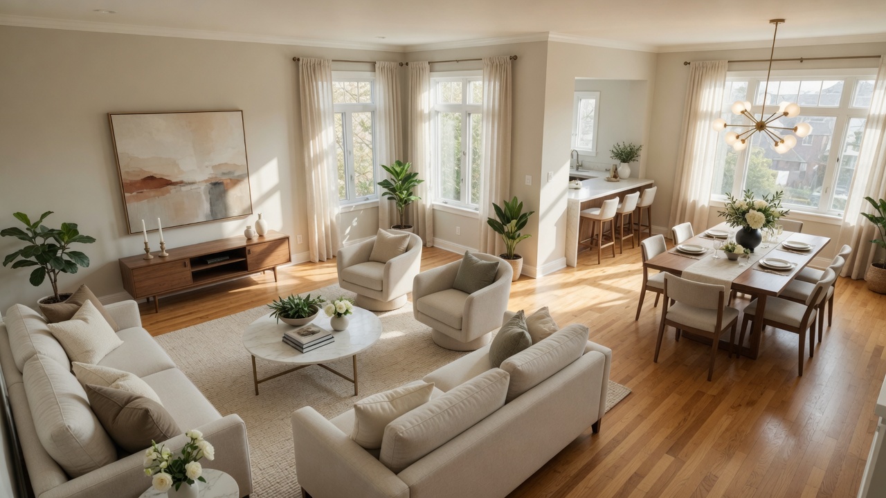 Bright, professionally staged home interior ready for sale