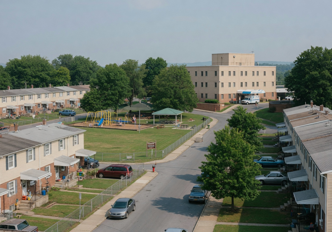 Residential neighborhood and park in Wilson Borough Pennsylvania