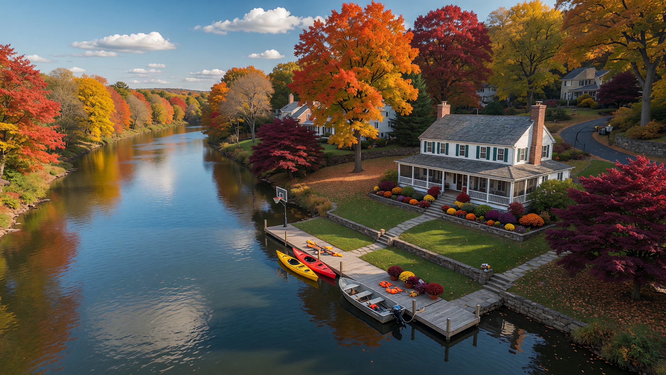 Scenic waterfront home along the Delaware River in the Lehigh Valley