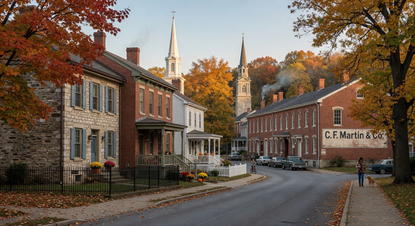 Suburban family neighborhood in East Penn Pennsylvania