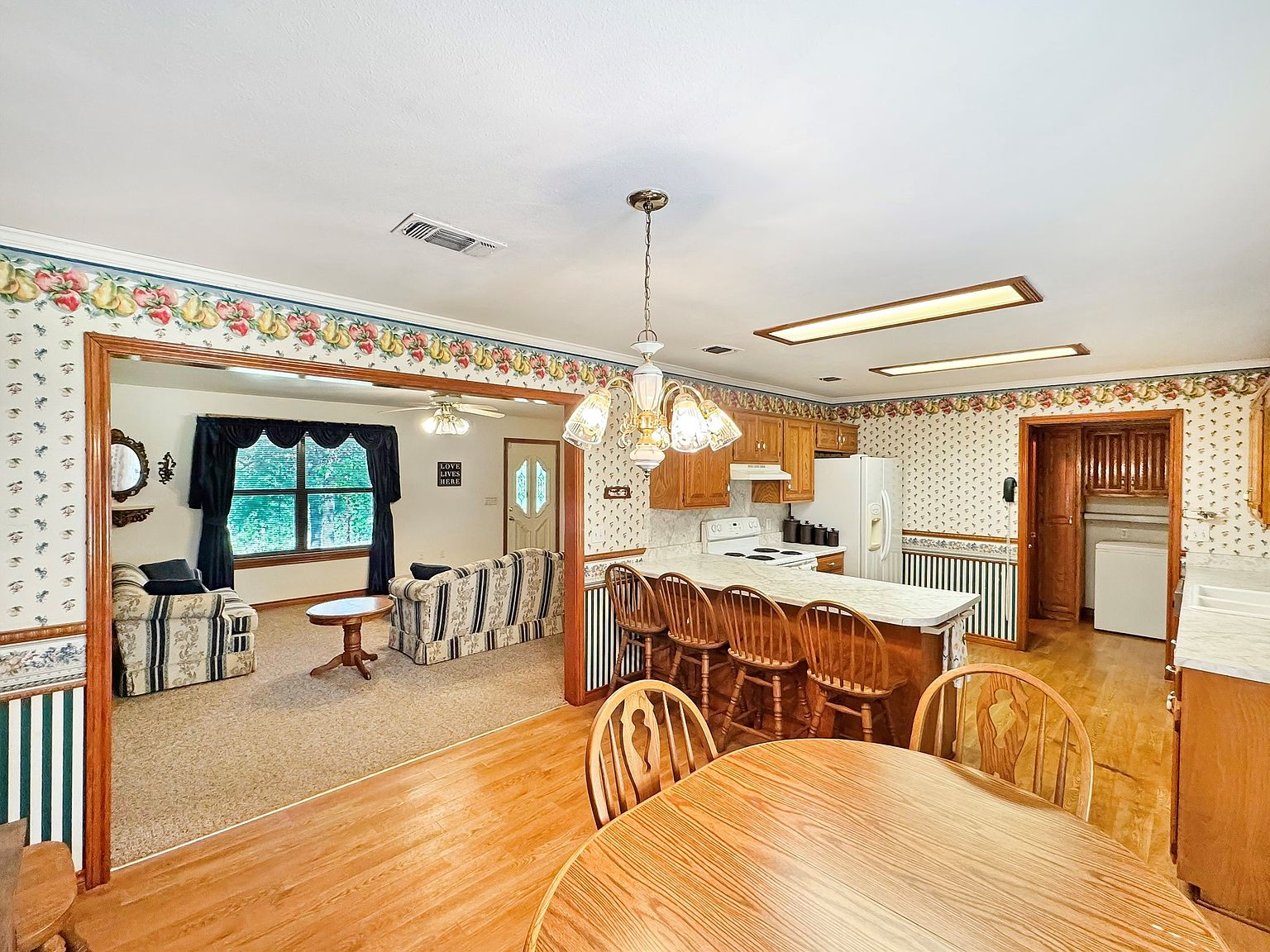 Kitchen and living area open-concept layout