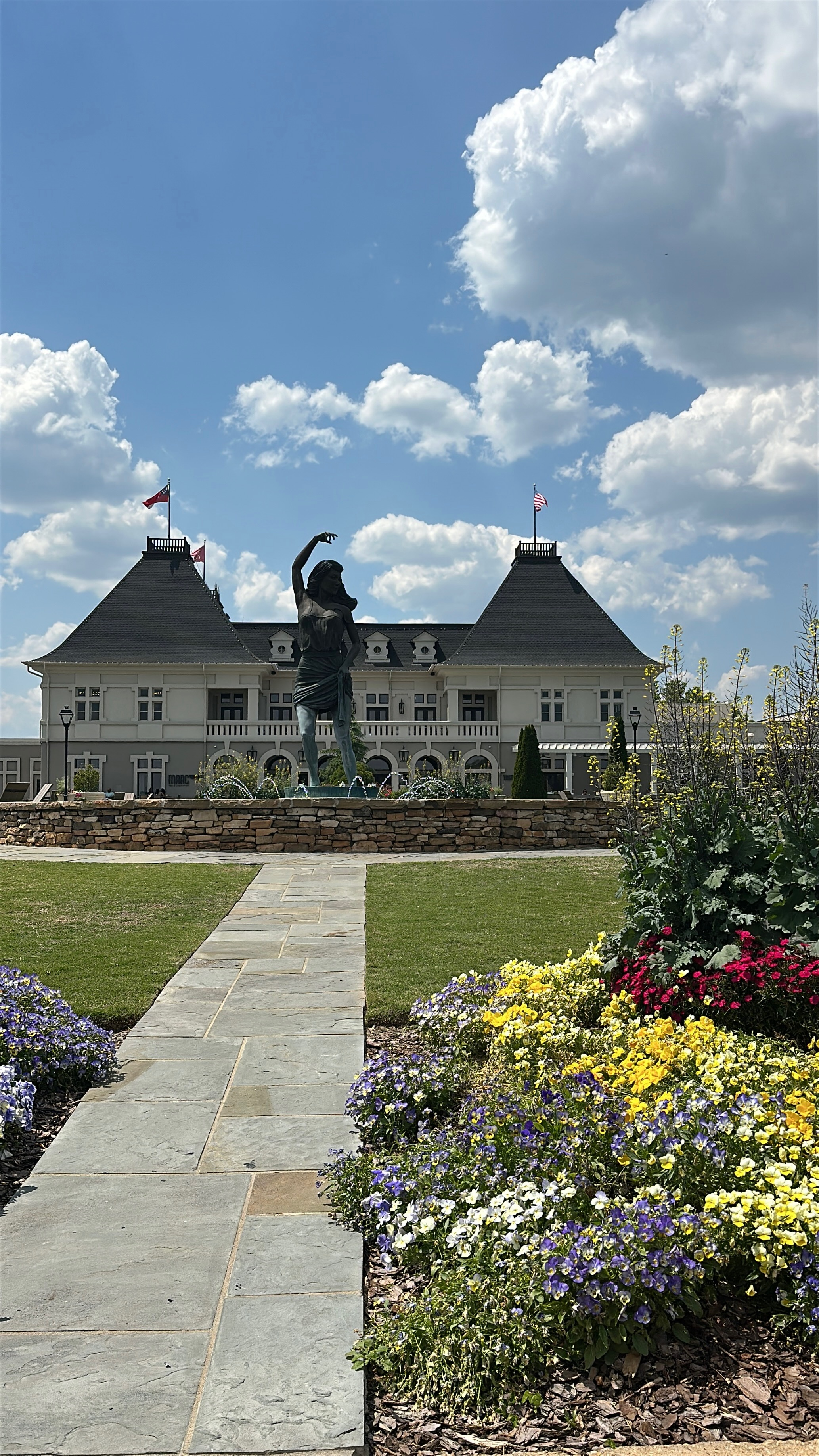 Aerial view of the Chateau Elan winery and vineyard estate in Braselton Georgia