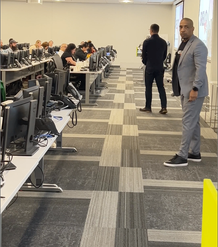 Rob Cole presenting at United Wholesale Mortgage office to Realtors and Loan Officers