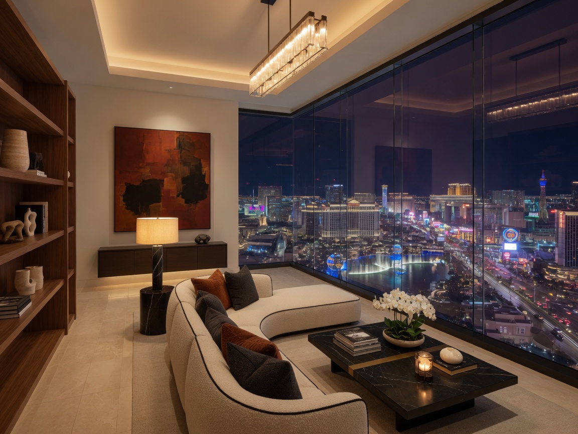 Luxury high-rise condominium towers on the Las Vegas Strip with modern glass architecture