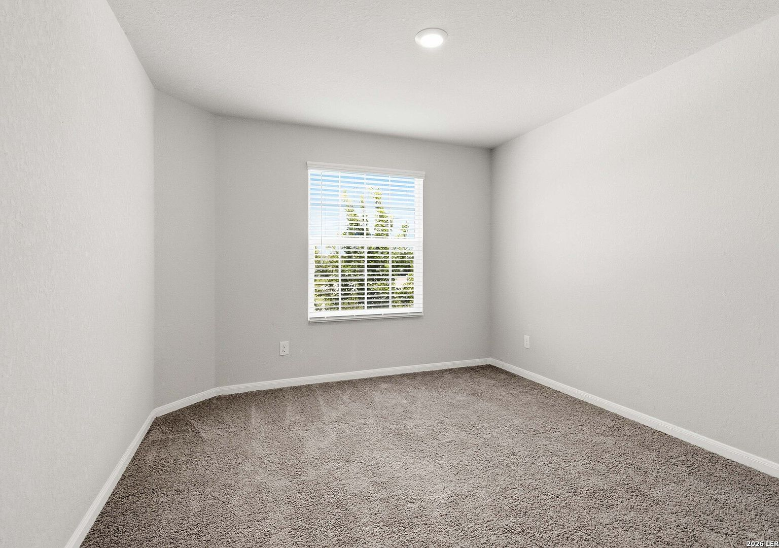 Secondary bedroom with carpet