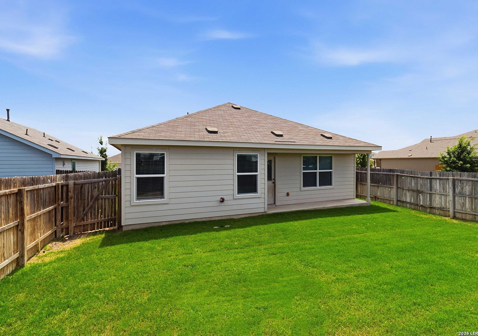 Backyard exterior wide view