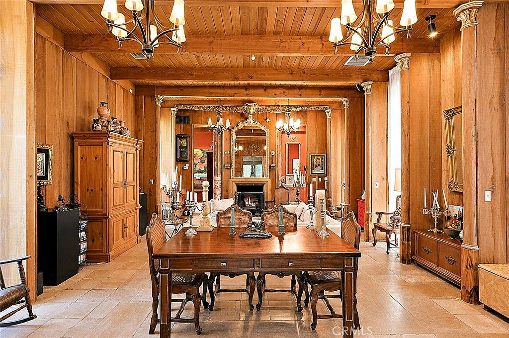 Rustic wood dining room with warm character