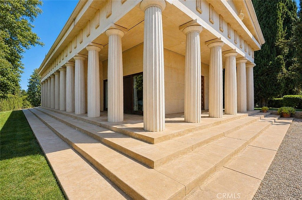 Exterior facade with fluted neoclassical columns