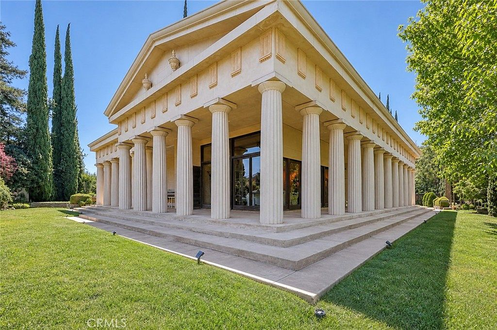 Primary building facade of the neoclassical Merced estate