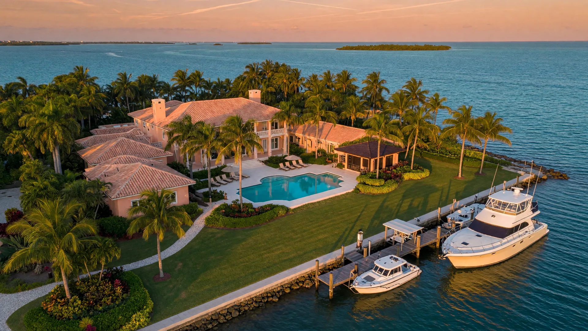 Exclusive waterfront estate with private dock in the Florida Keys
