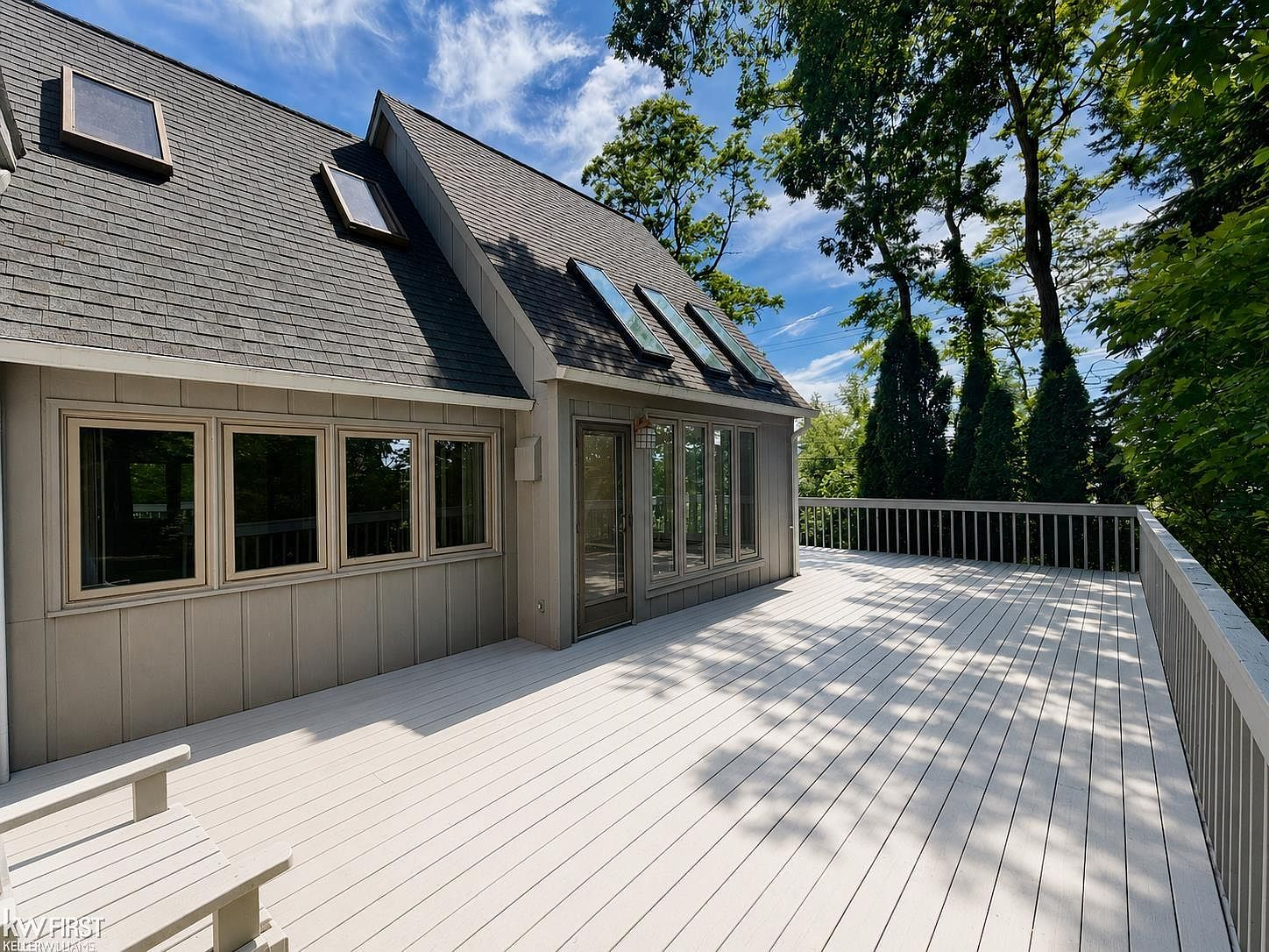 Rear deck overlooking Big Lake with composite decking