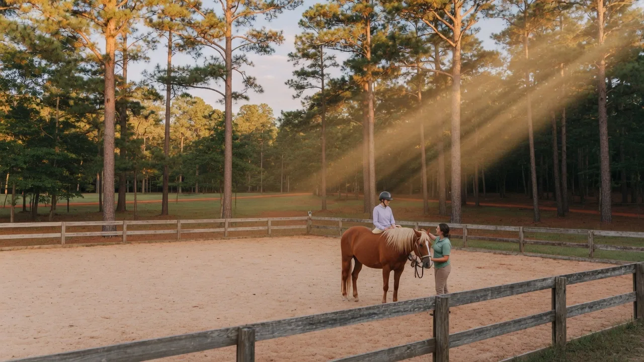 Photo: Giving Back in Aiken Horse Country: Therapeutic Riding, Horse Rescues, and Community Involvement — Aiken SC horse property