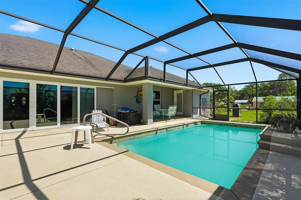 Covered patio and screened pool area