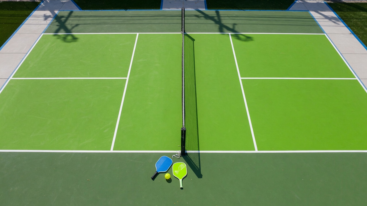 Pickleball court from above