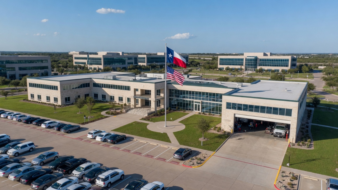 Modern government office complex in the Gene Stallings Business Park, Paris Texas
