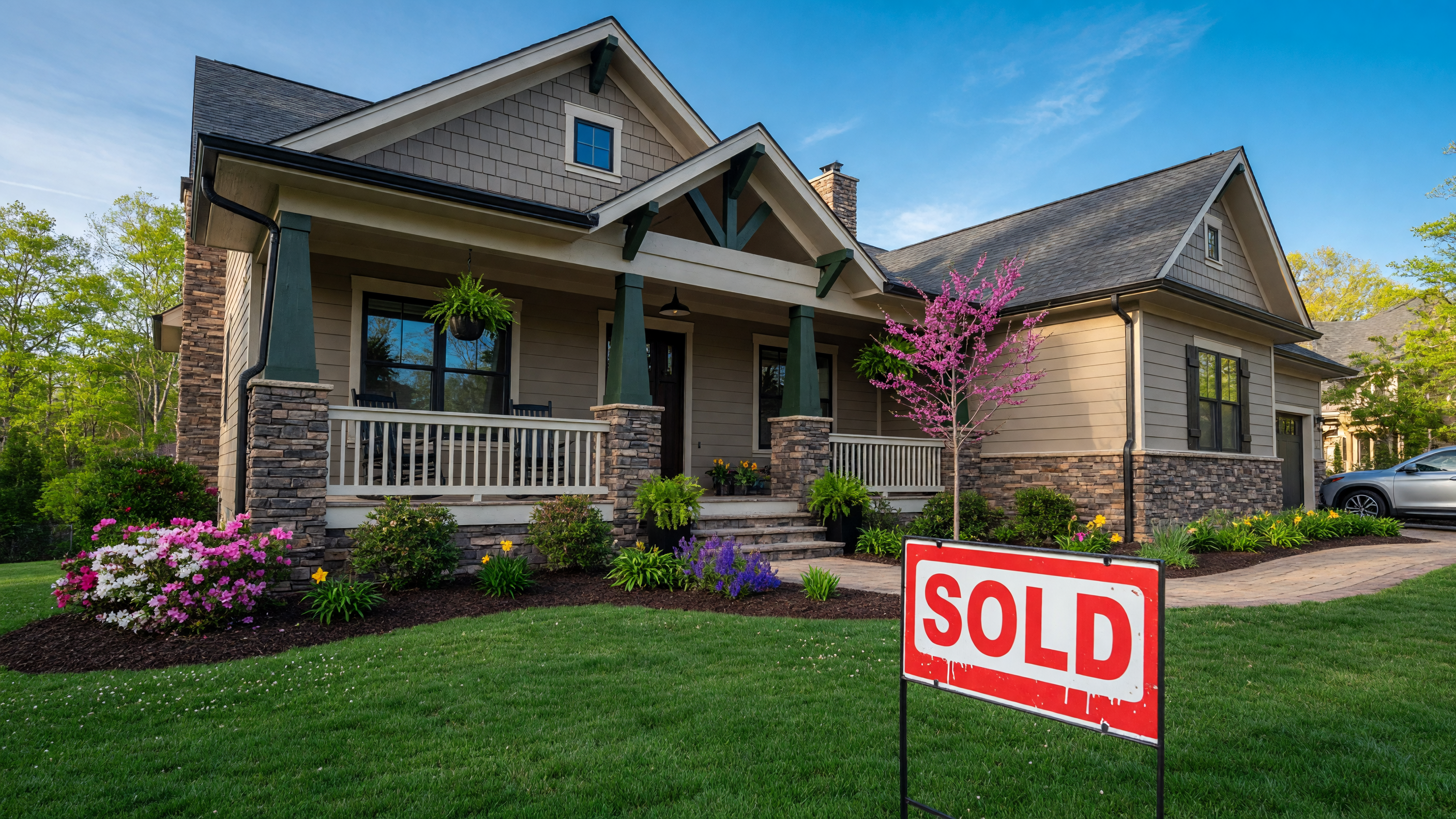 Modern Triangle-area suburban home in Raleigh NC with SOLD sign — equity deployment strategy