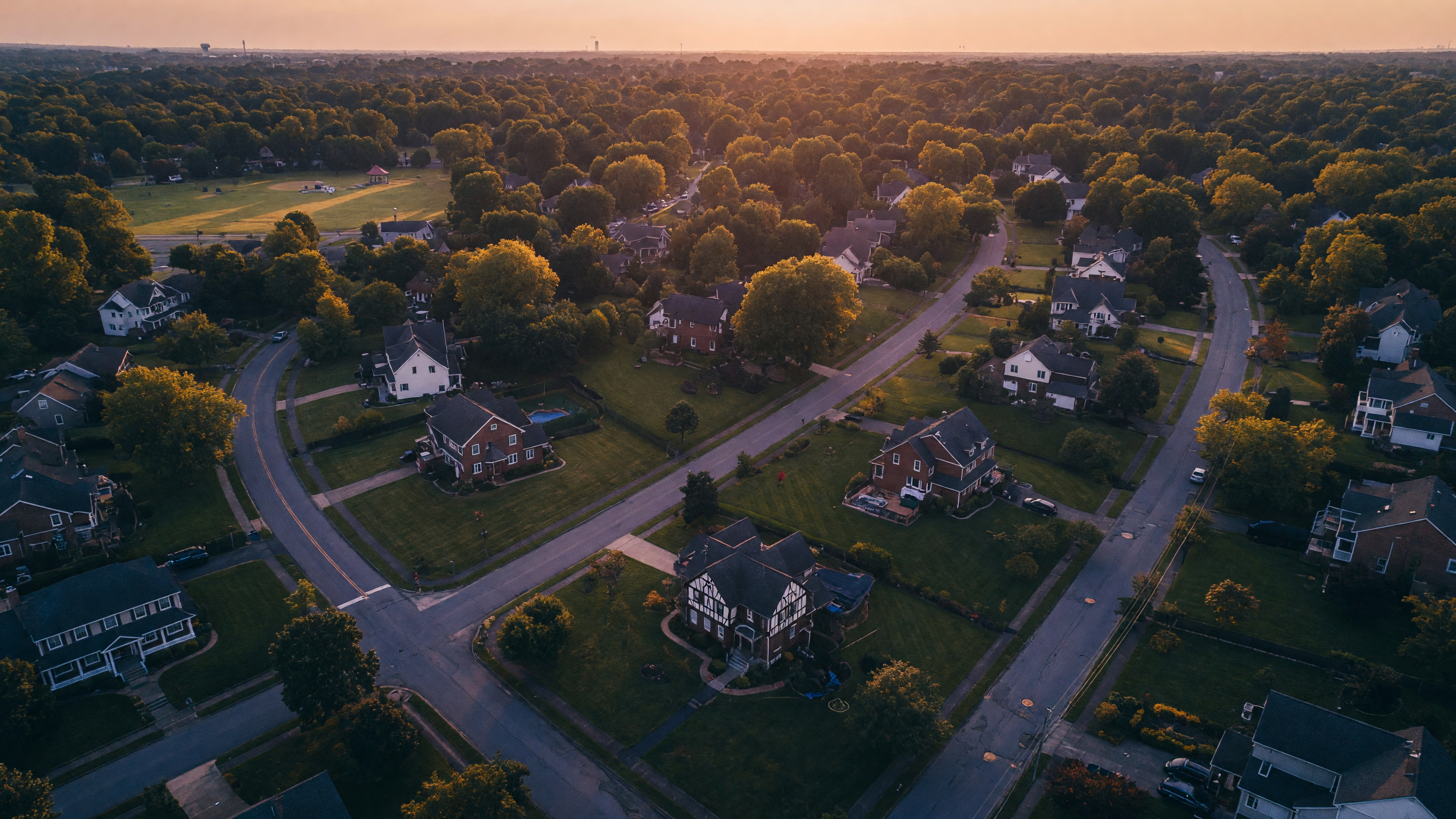 Louisville Kentucky neighborhoods from above