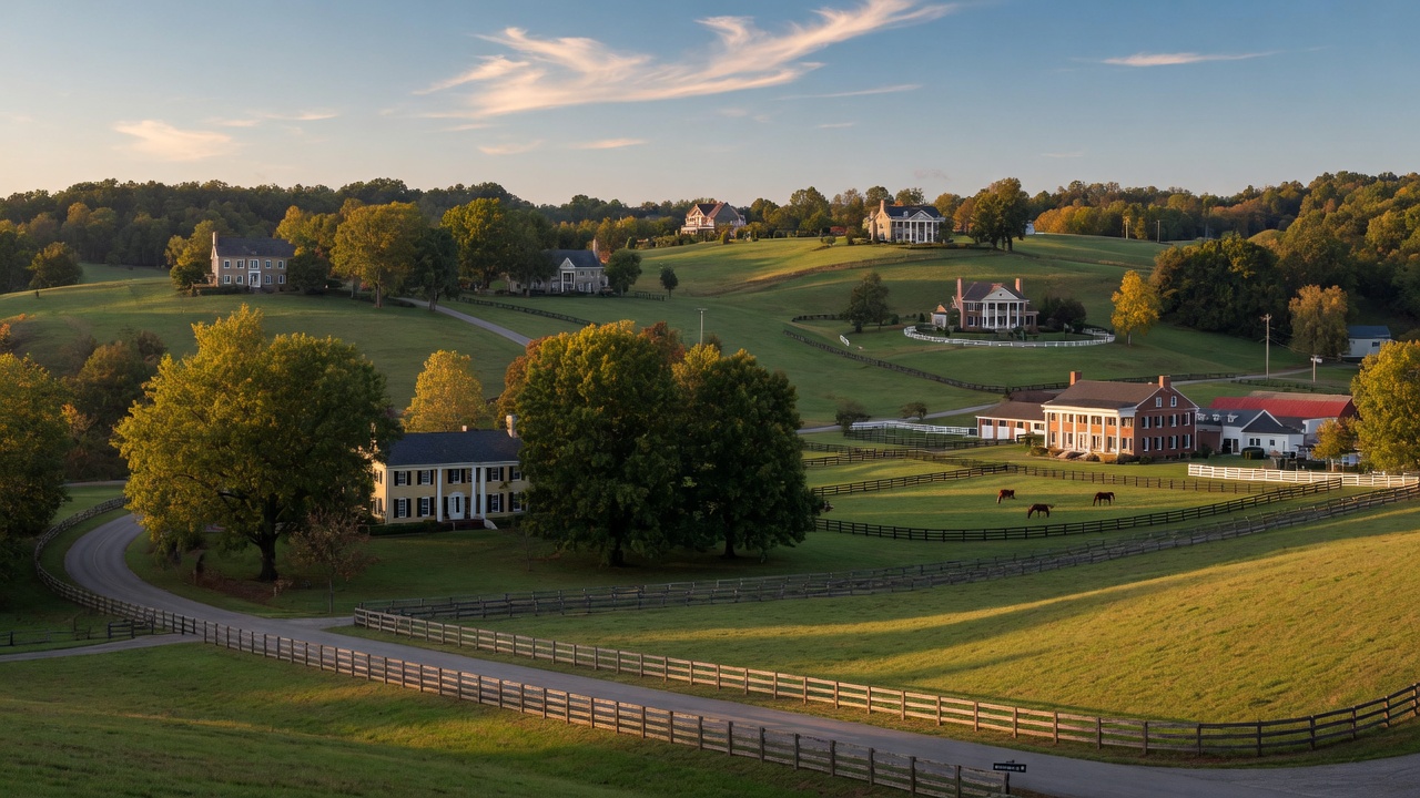 Scenic rolling hills and luxury estates in Prospect Kentucky