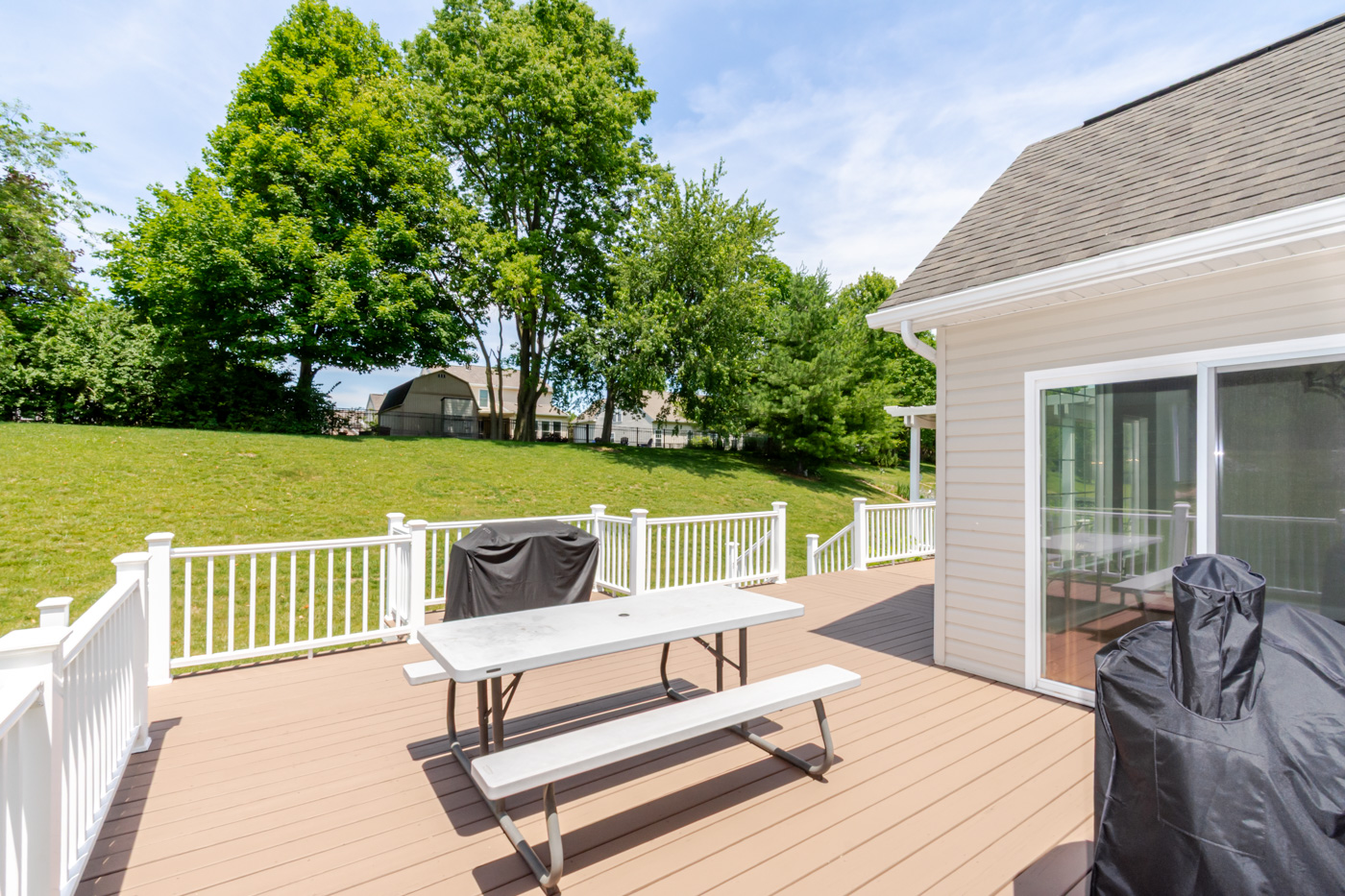 Backyard deck and yard