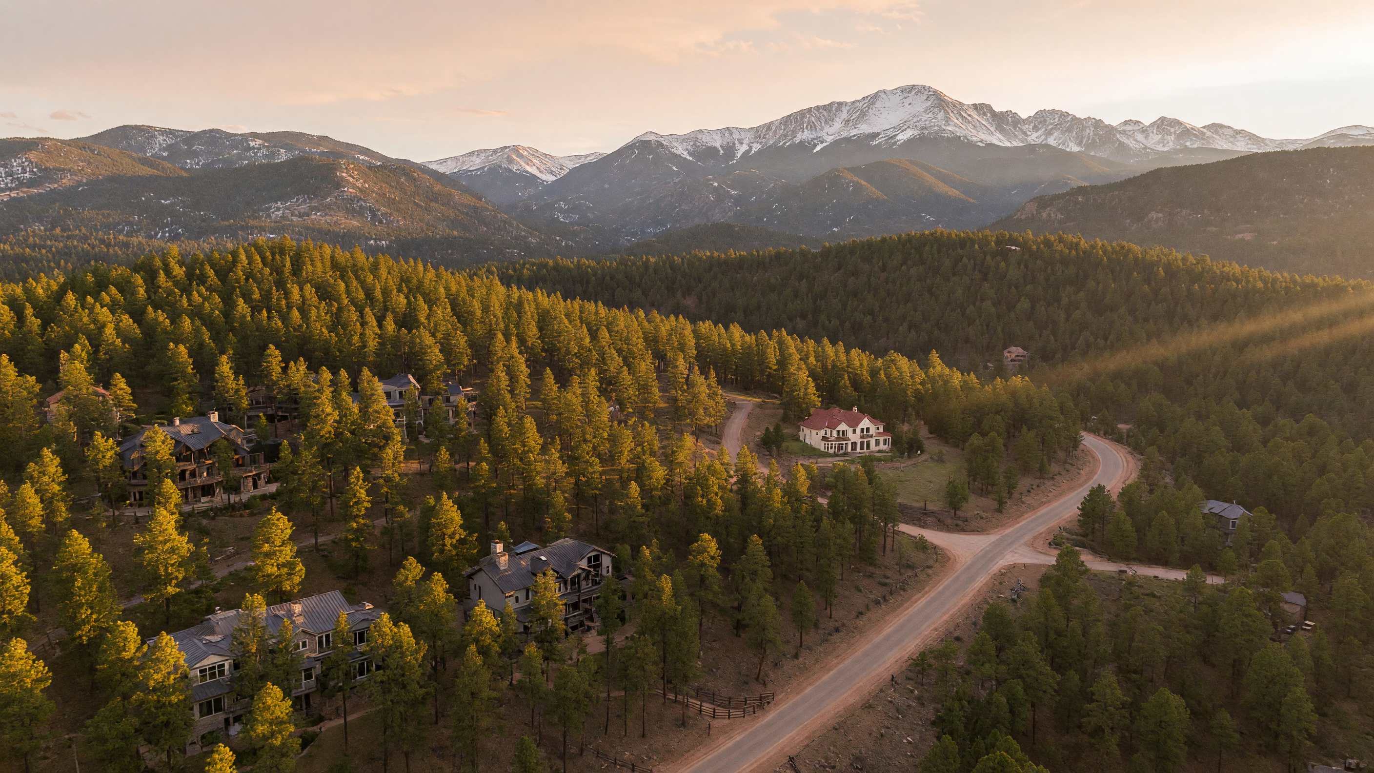 Woodmoor neighborhood in Monument Colorado with ponderosa pines and mountain views