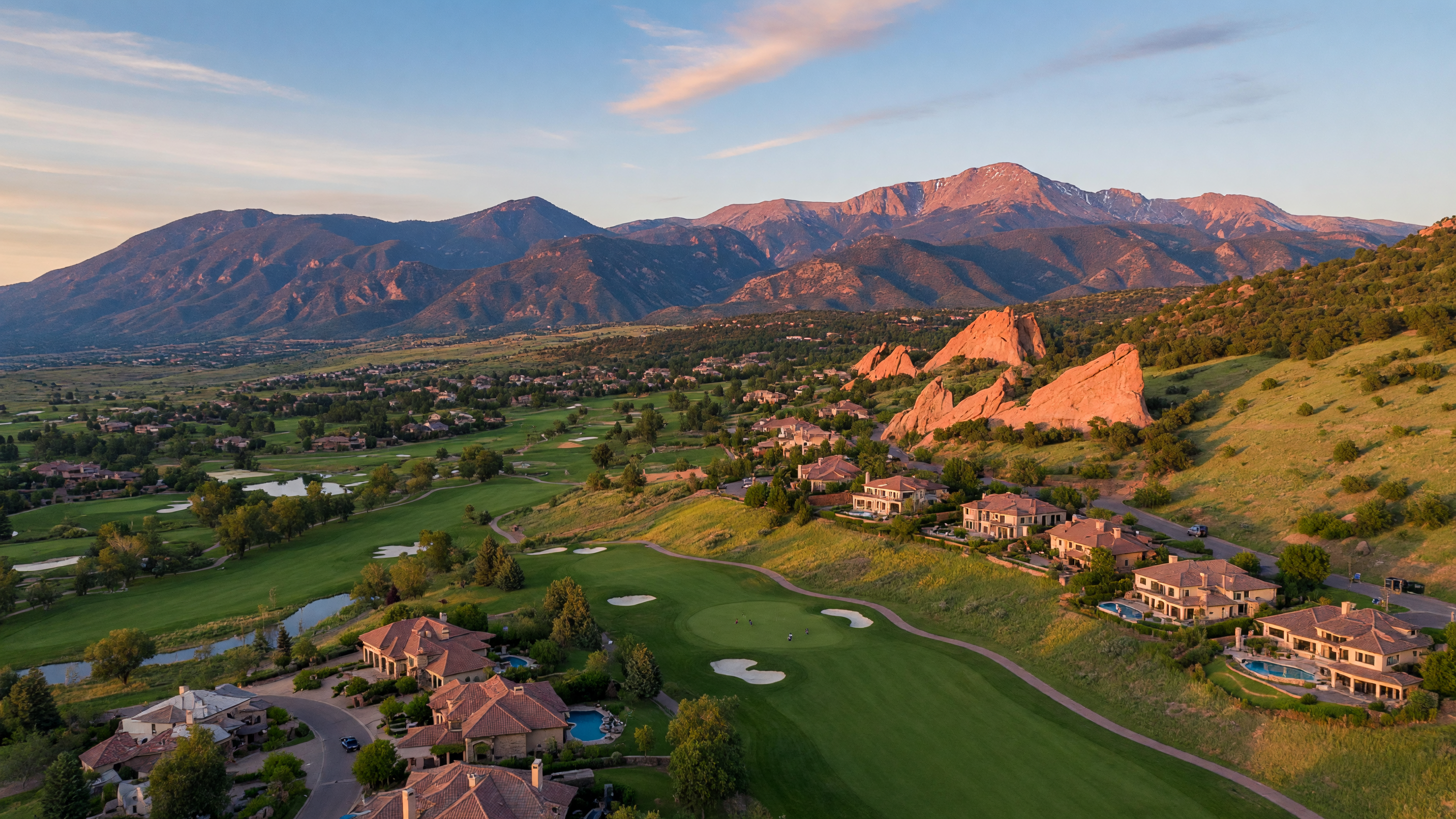 Kissing Camels luxury community in west Colorado Springs with mountain views and golf course