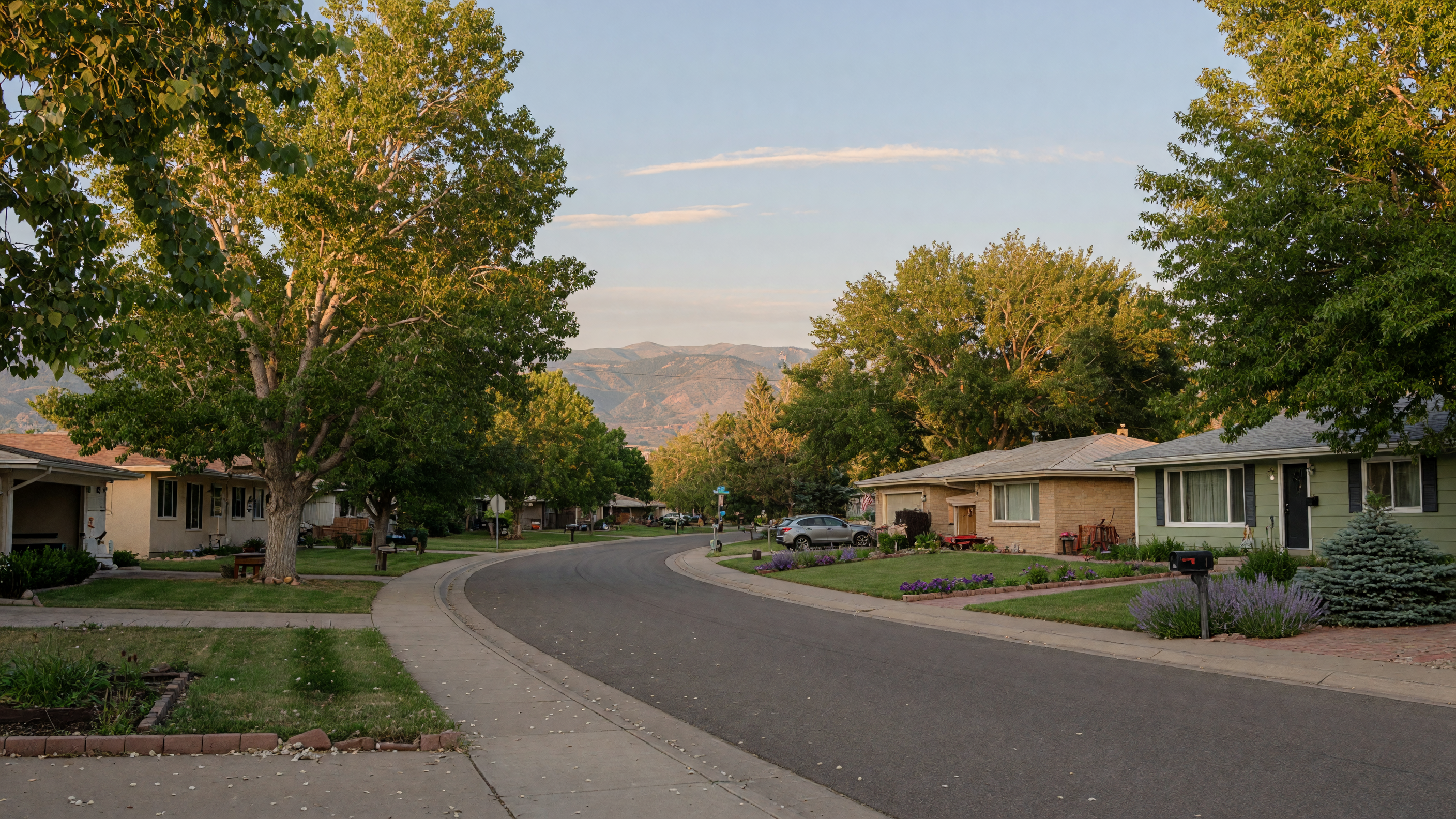 Pleasant Valley neighborhood in central Colorado Springs with mature trees and established homes