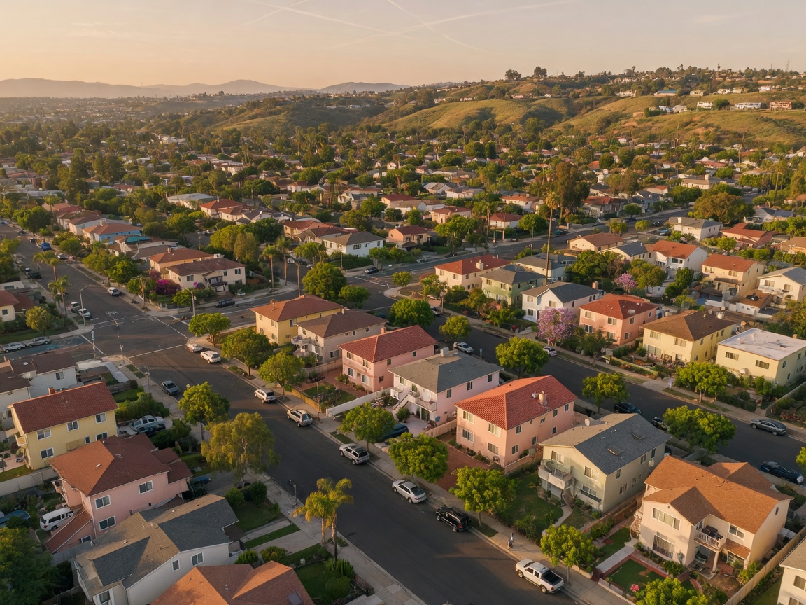 San Diego residential neighborhood with well-maintained homes and established landscaping