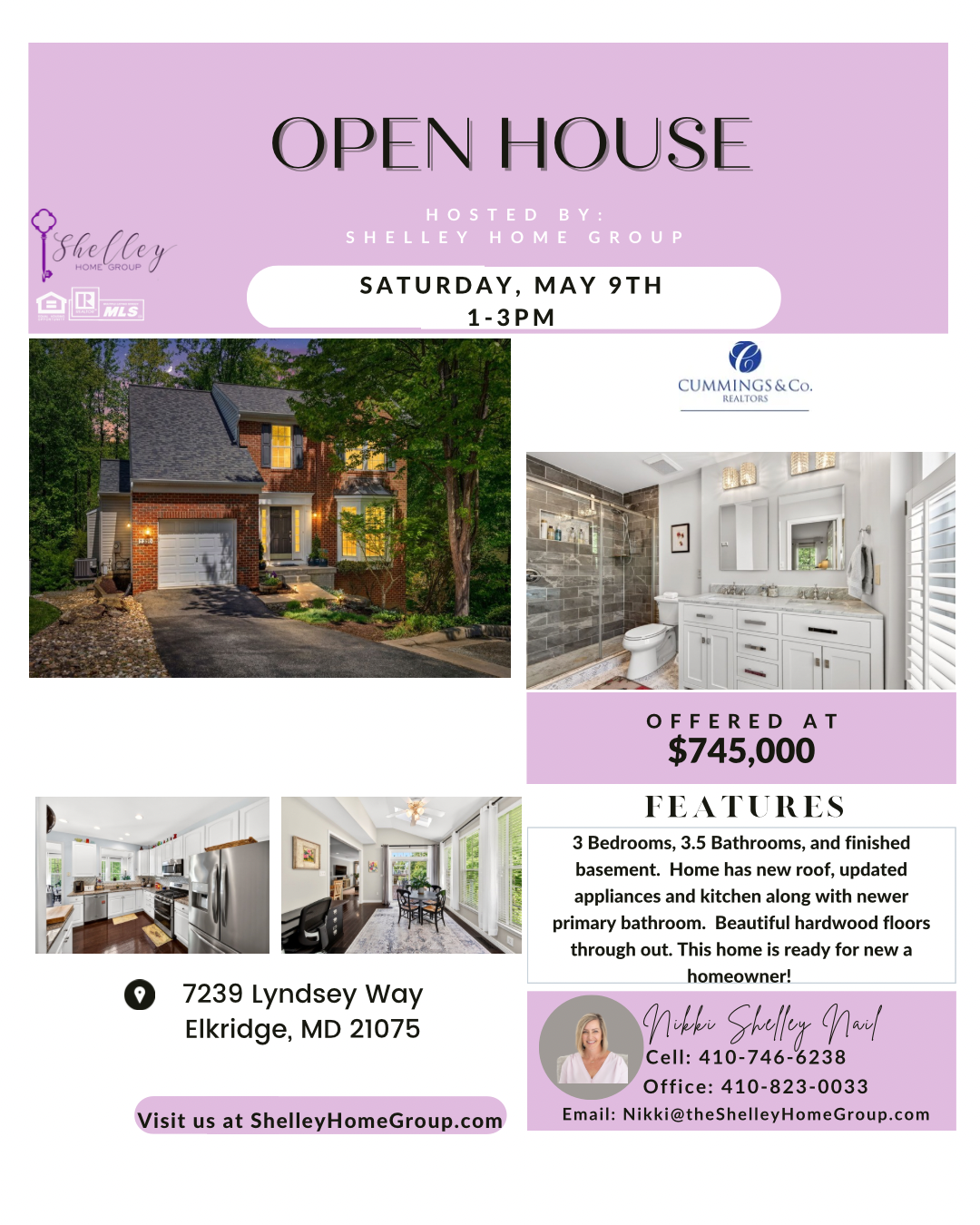Open house event flyer featuring a beautiful property