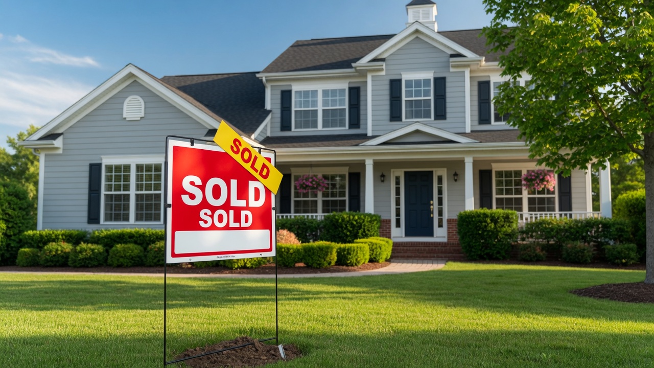 Sold home sign in front of a beautiful Colorado Springs property