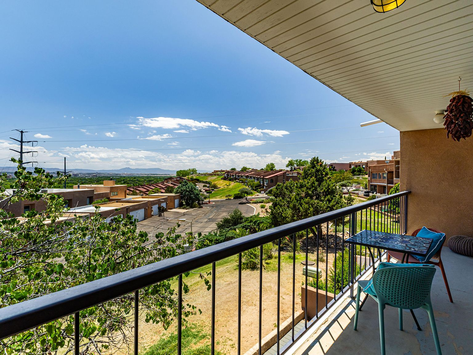 Balcony view of mountain landscape