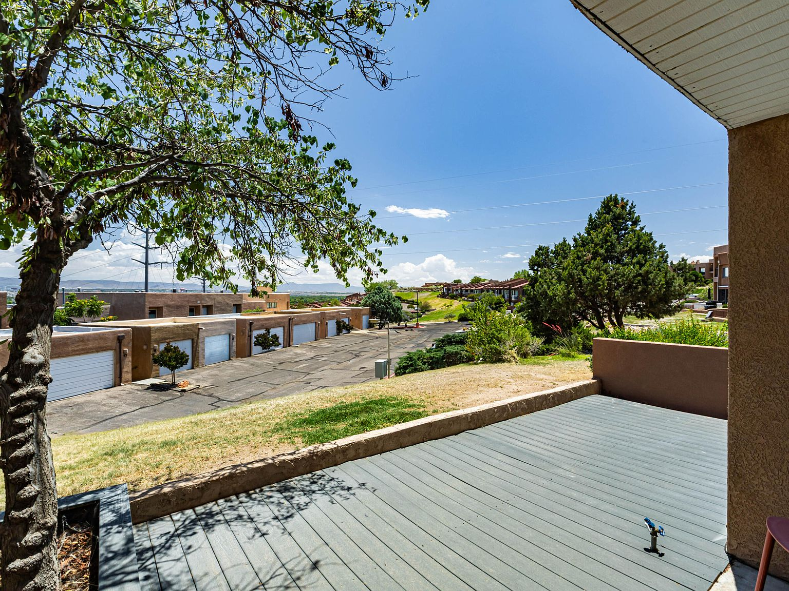 View from elevated balcony deck