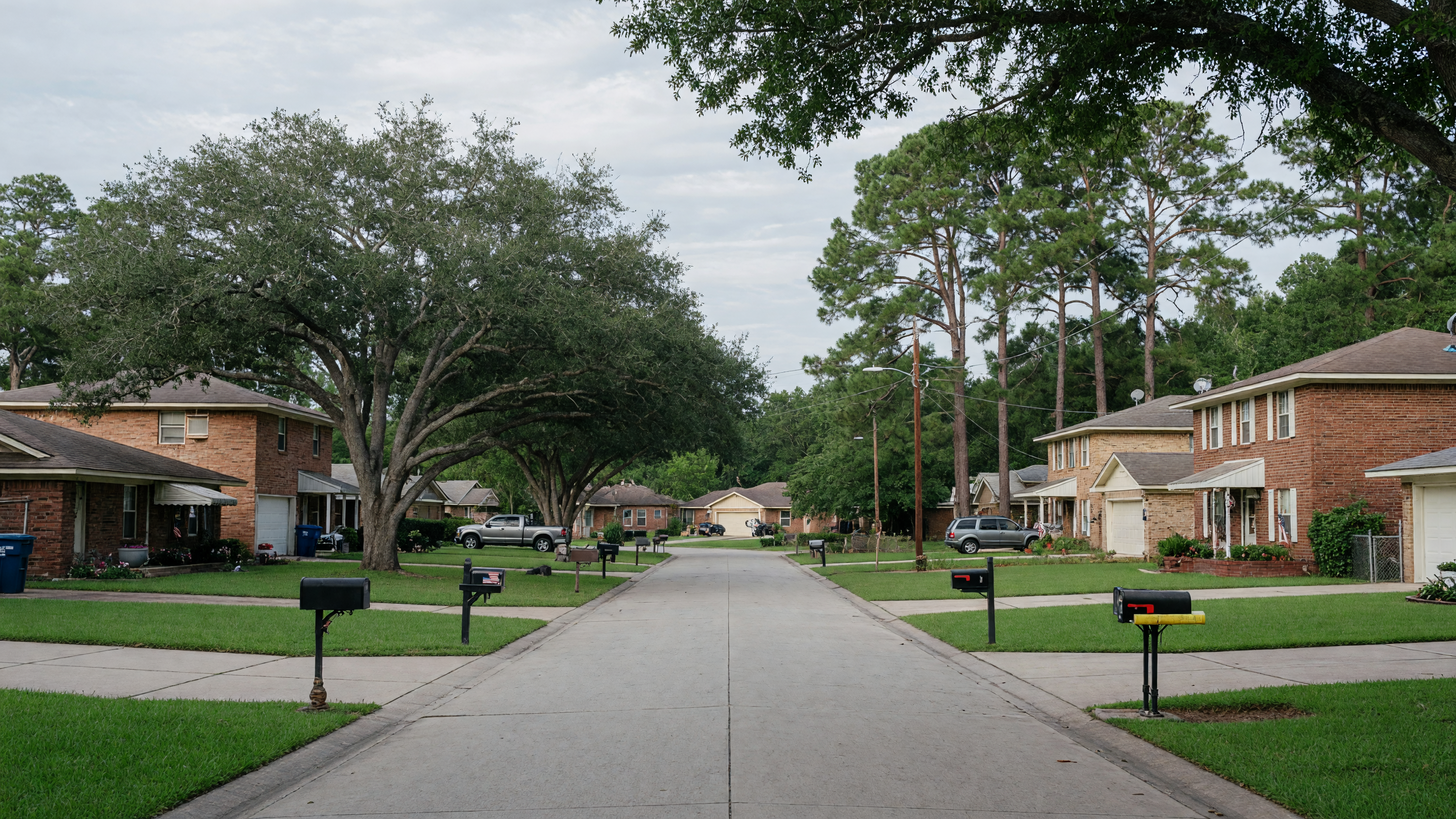 Historic downtown Humble, Texas street scene