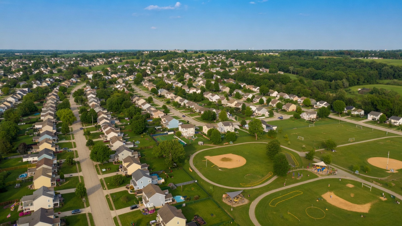 North Ridgeville Ohio suburban neighborhood with tree-lined streets and family-friendly homes