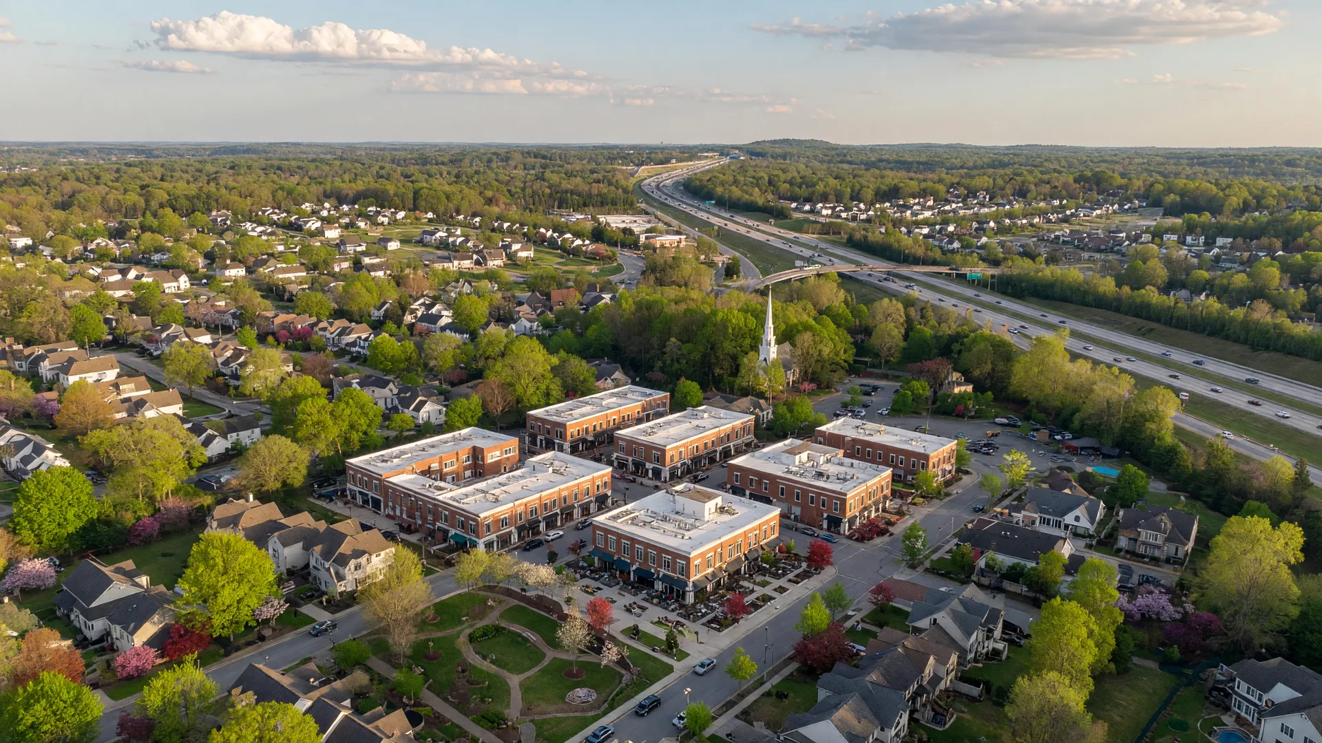 Smyrna Georgia village center and community skyline