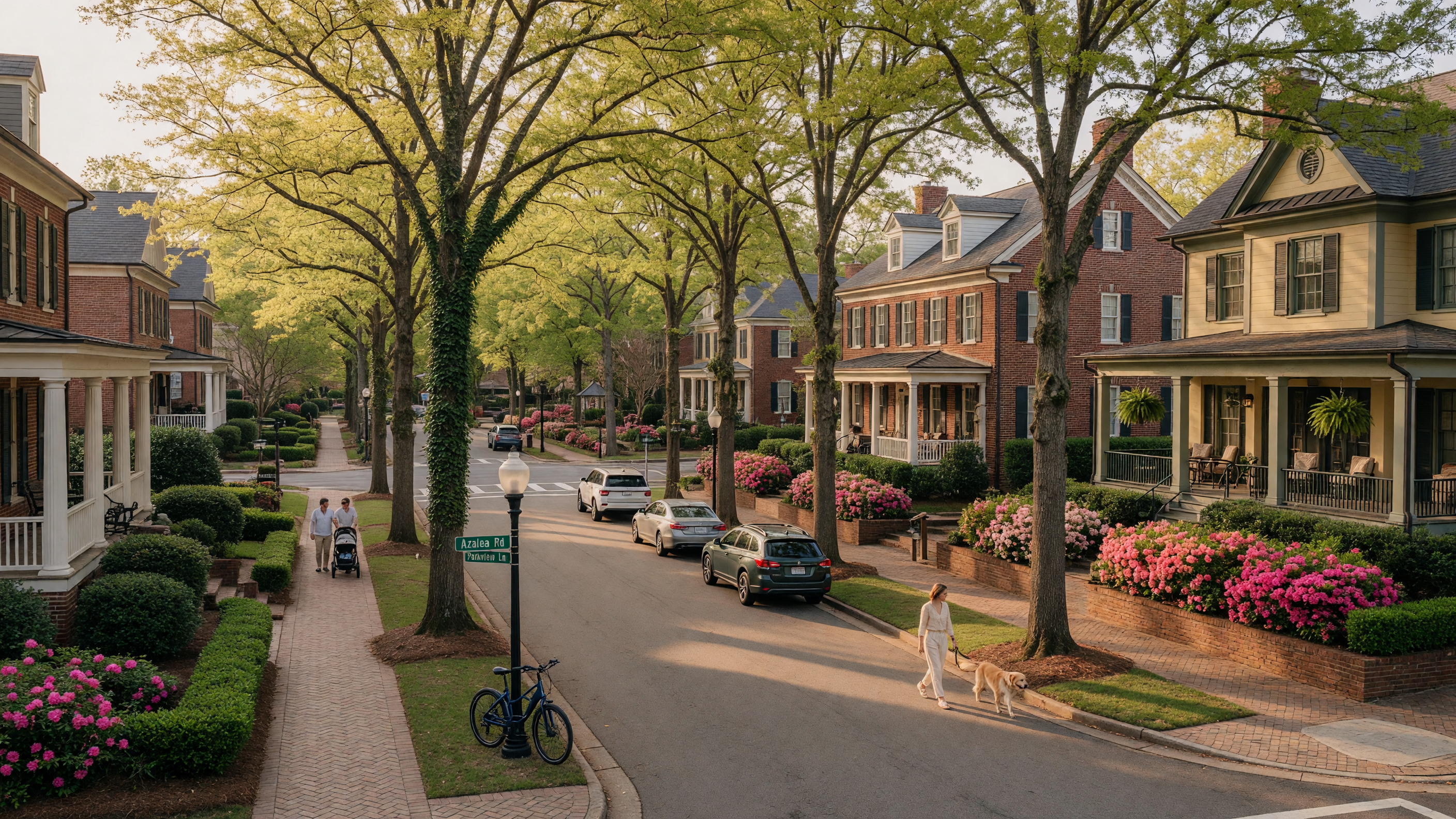 Brookhaven Georgia tree-lined streets with upscale homes