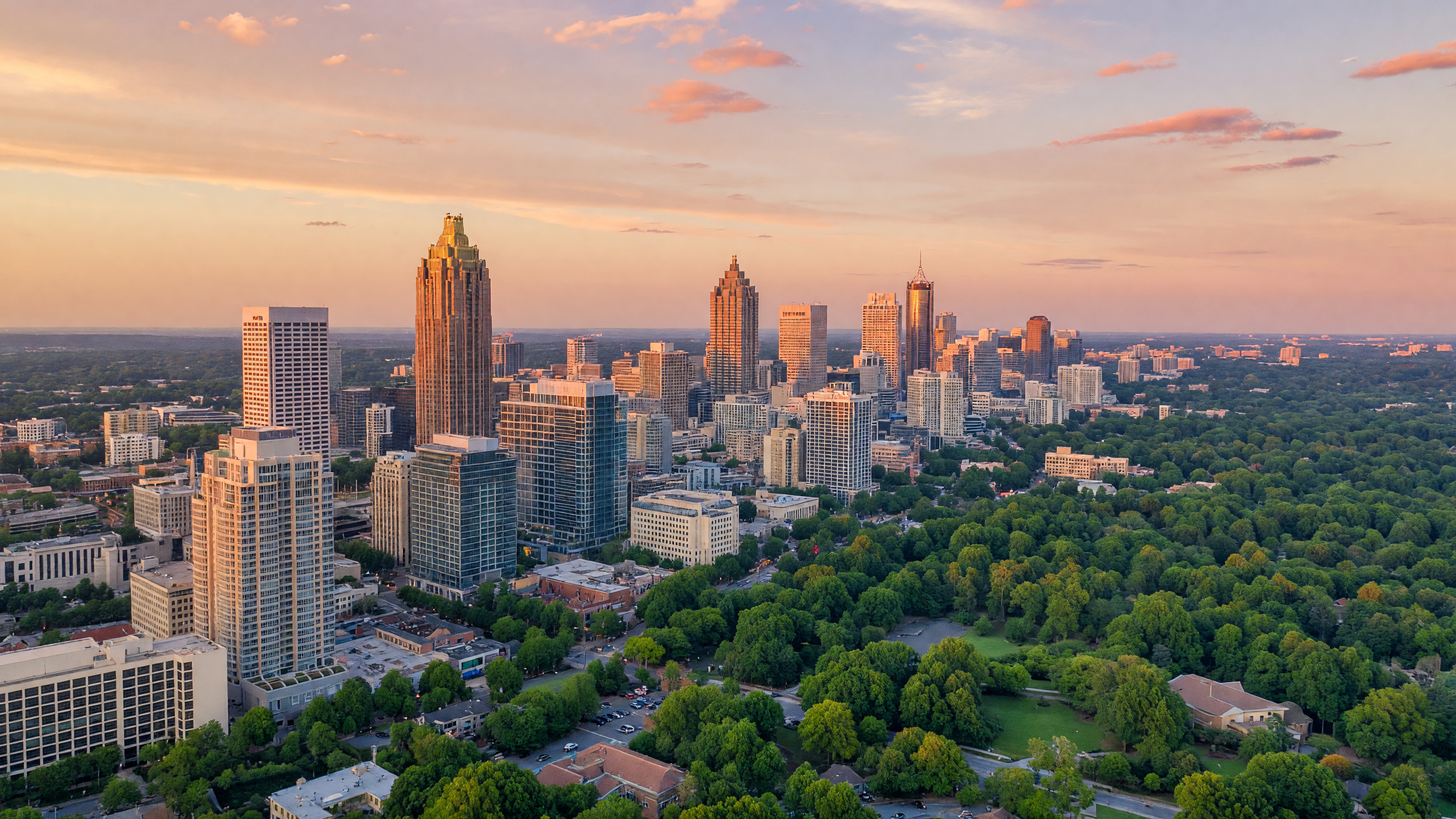 Atlanta Georgia skyline at golden hour