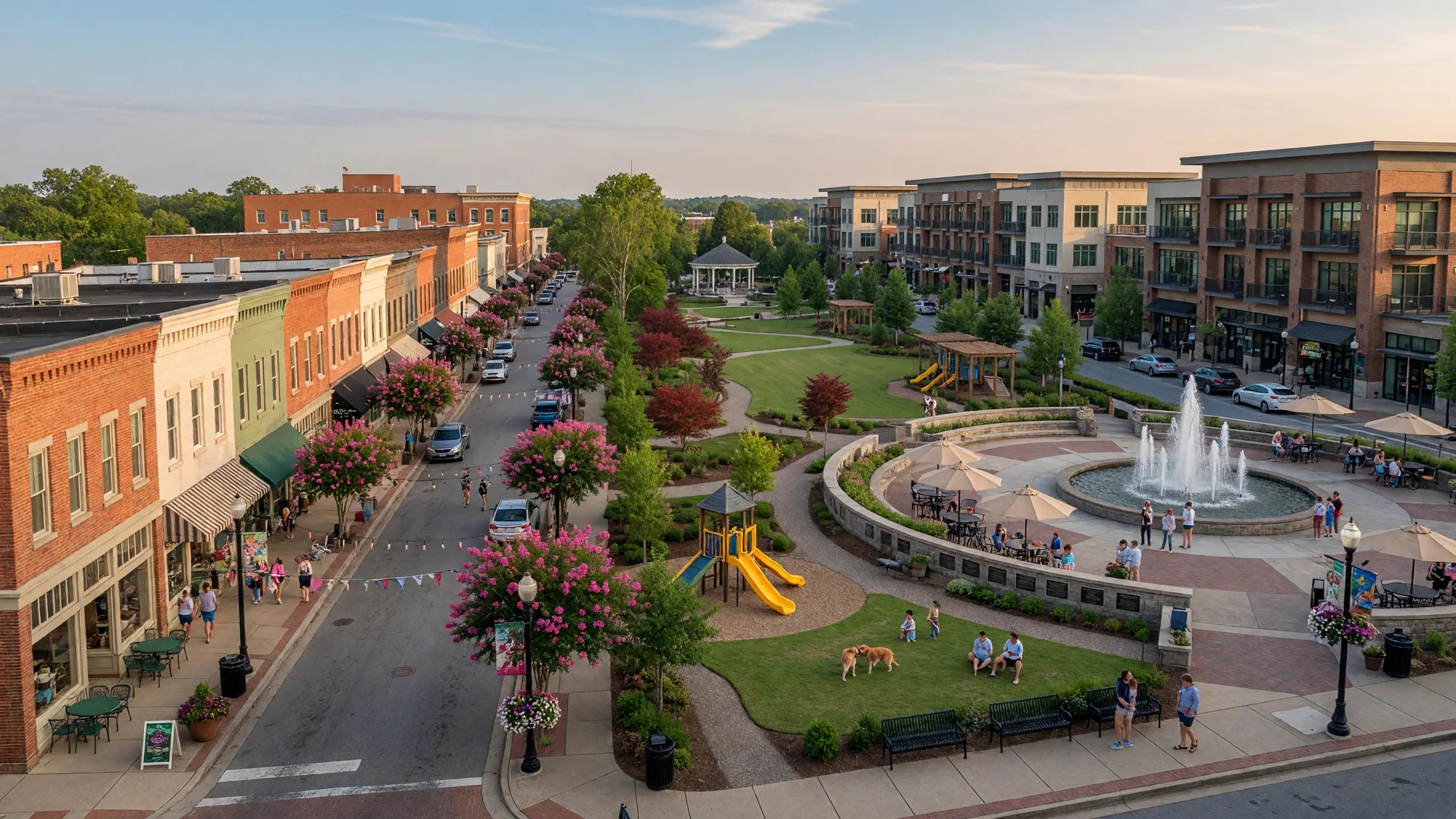Duluth Georgia downtown Town Green and community gathering spaces