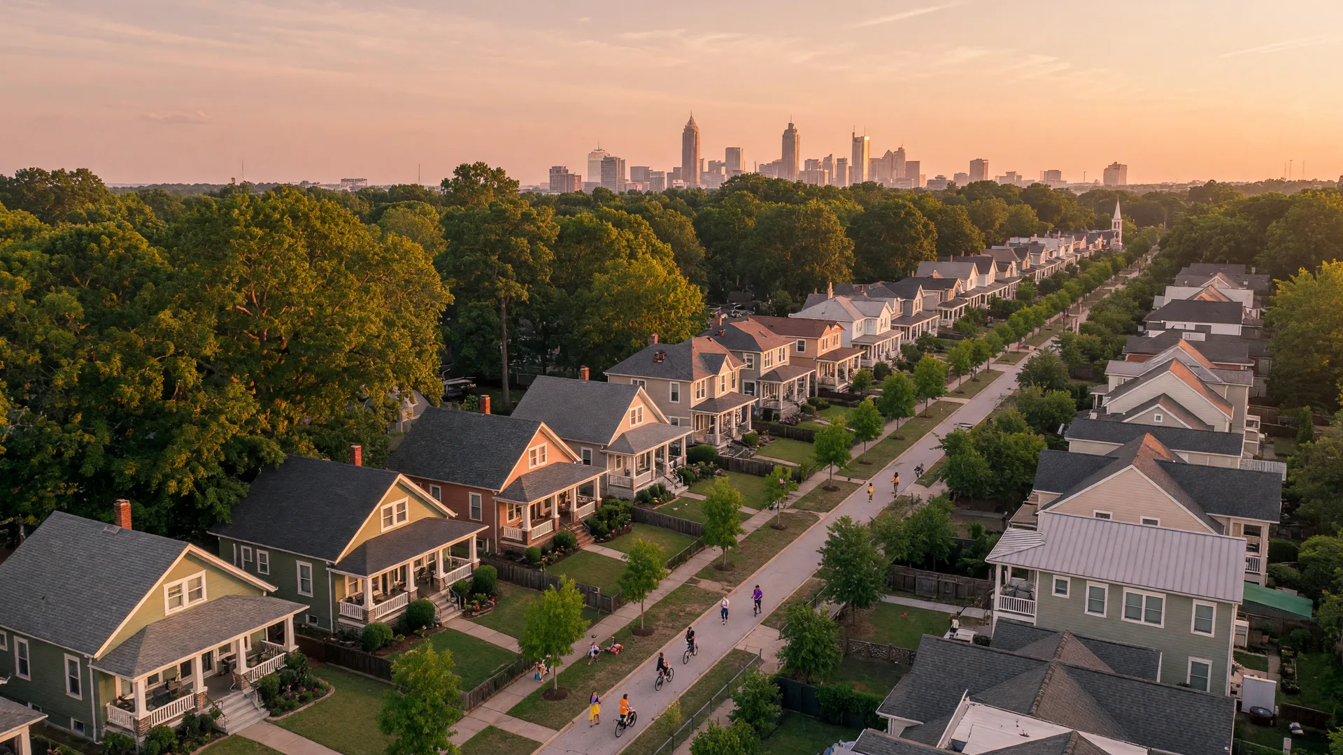 West End Atlanta neighborhood with tree-lined streets and historic homes near the BeltLine Westside Trail