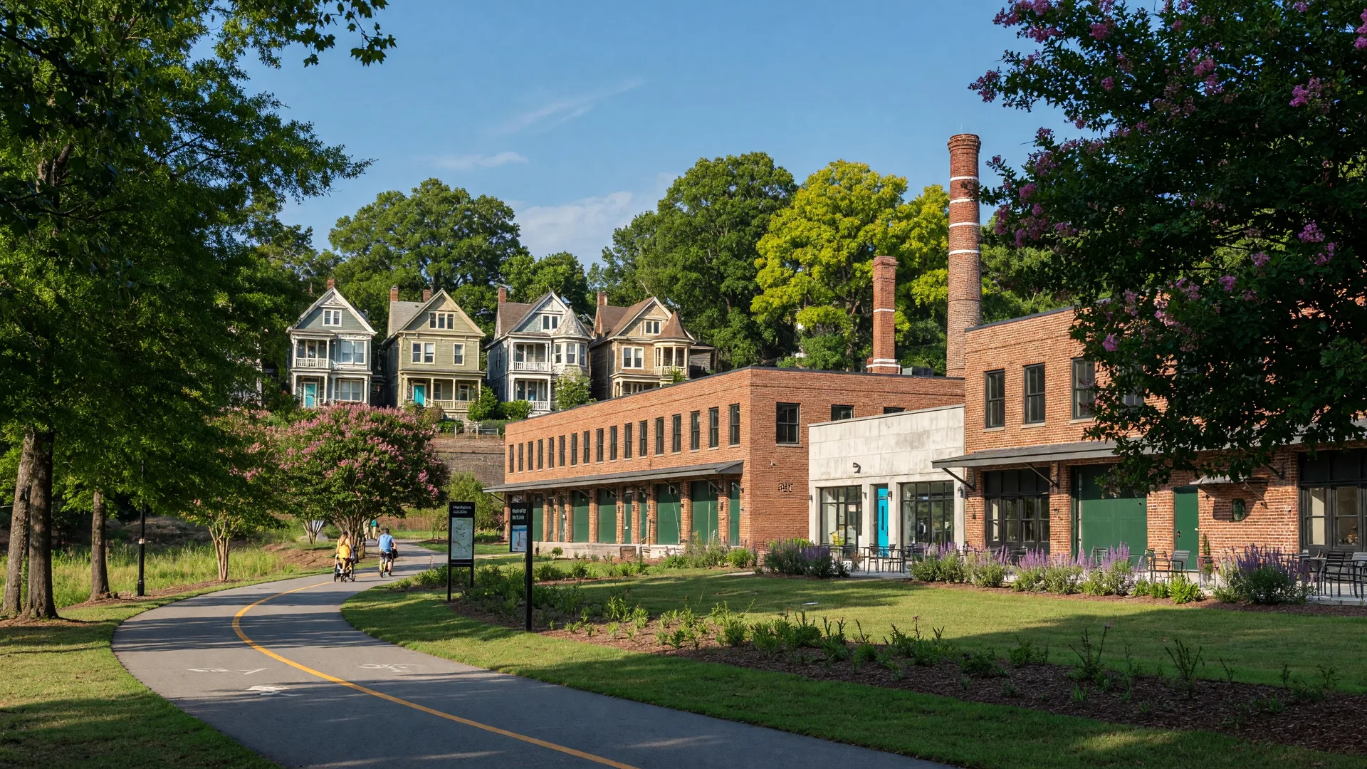 Lee + White development and the Westside BeltLine trail in Atlanta's West End neighborhood
