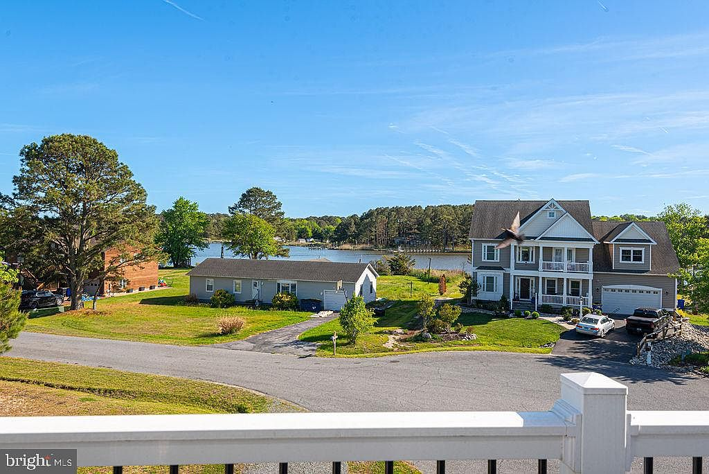 Elevated view overlooking the bay from the property