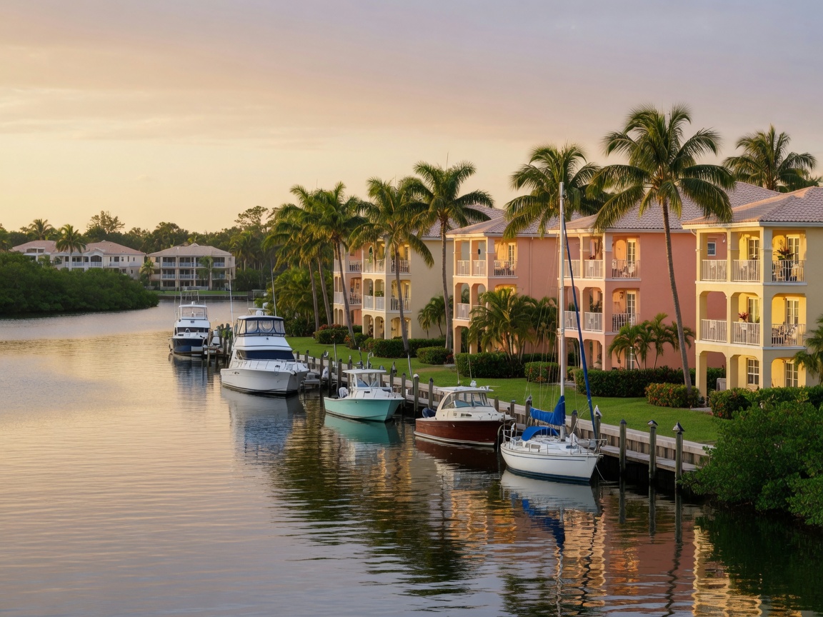 Serene waterfront community along the Intracoastal Waterway