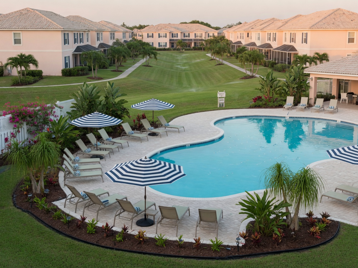 Well-maintained resort-style pool at an HOA community