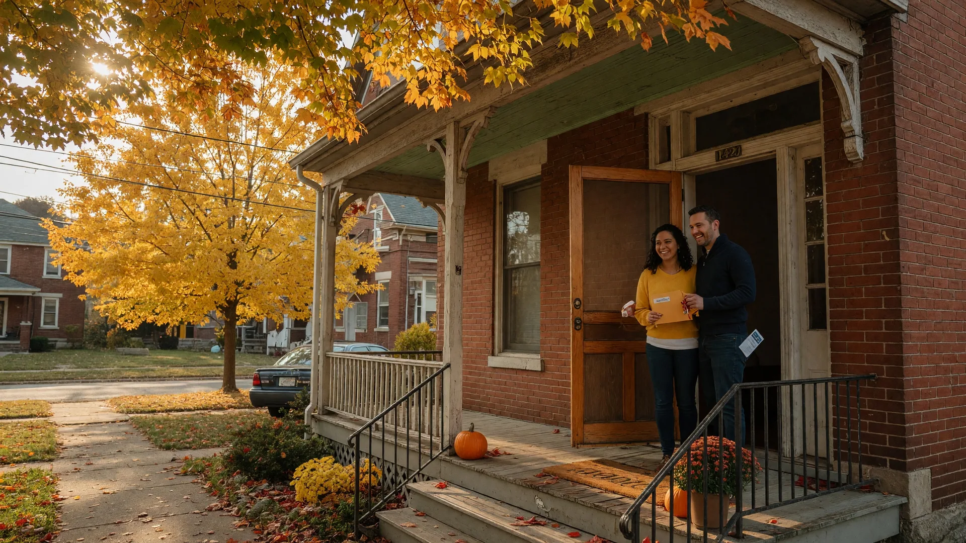 A welcoming entrance to a home in an Ohio neighborhood, symbolizing the start of a homeownership journey